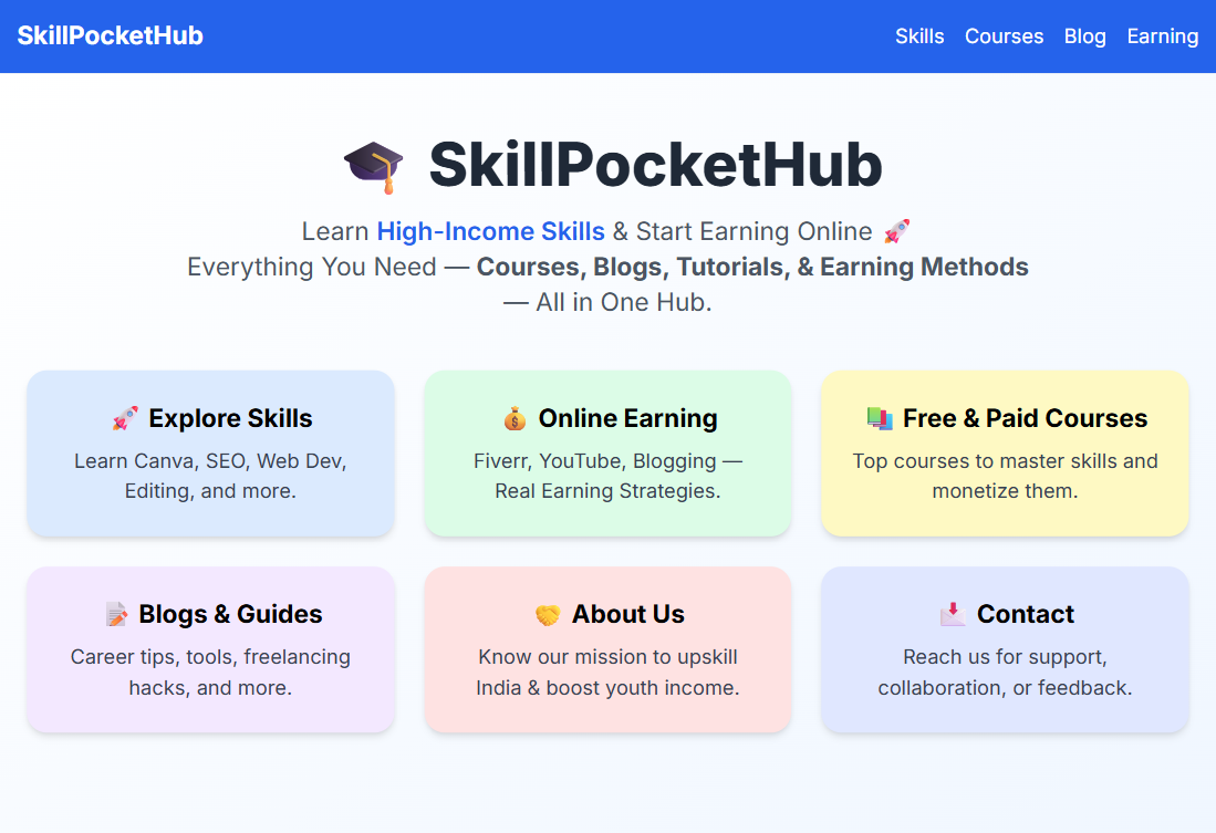 SkillPocketHub project preview