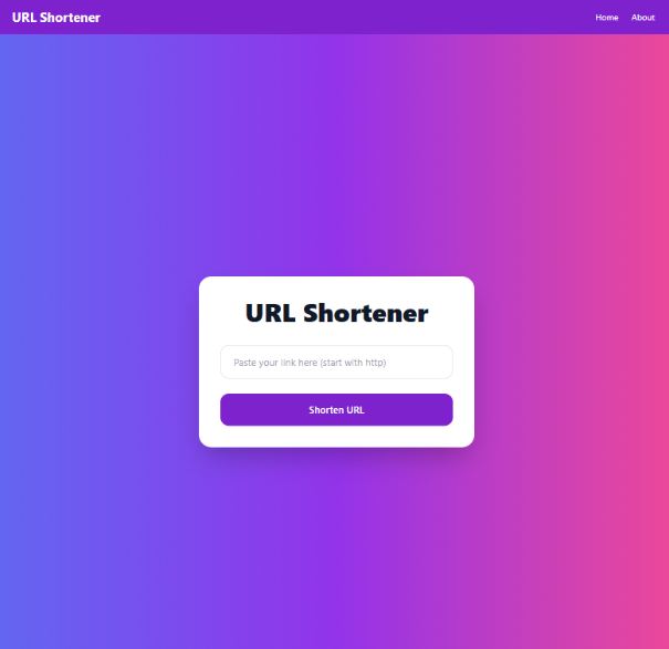 Url Shortner project preview